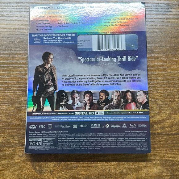 Rogue One: A Star Wars Story Blu-ray, 2016 FELICITY JONES NEW The Force Awakens - Picture 3 of 8